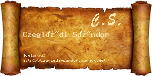 Czeglédi Sándor névjegykártya